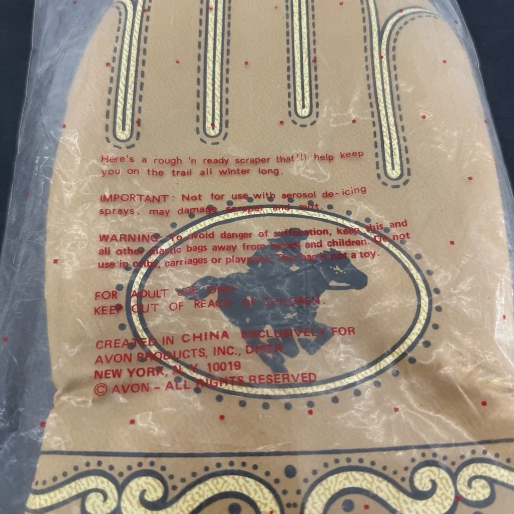 Vintage AVON Gift Collection Wild West Ice Scraper Cowboy Horse Glove New